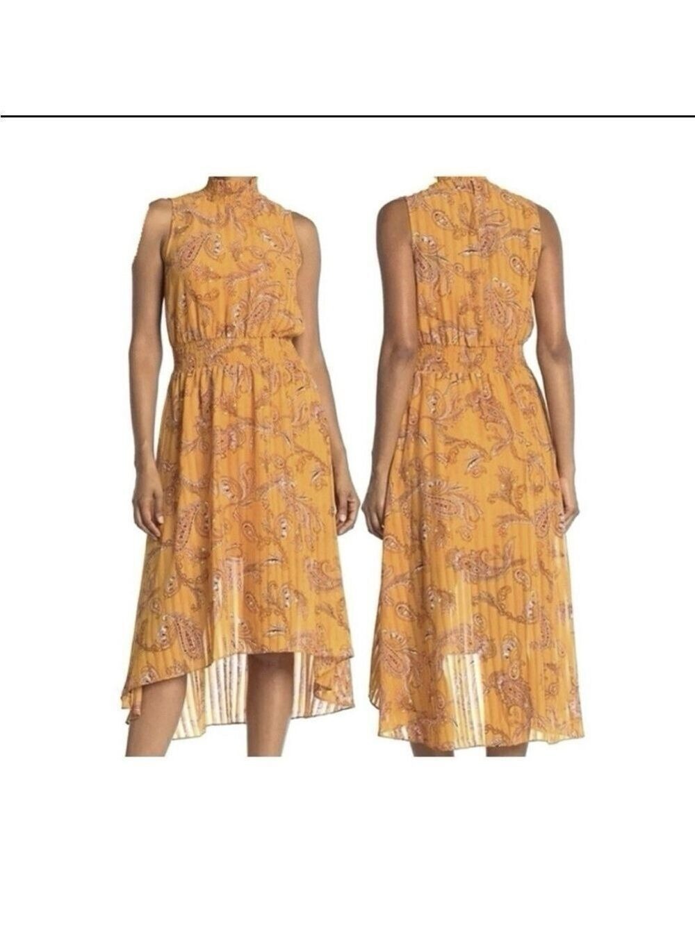Nanette Lepore Gold Paisley Dress Size 8 - Picture 1 of 7